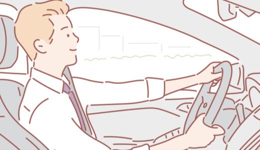 Homme en déplacement dans sa voiture