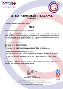 Attestation de surveillance QUALIOPI